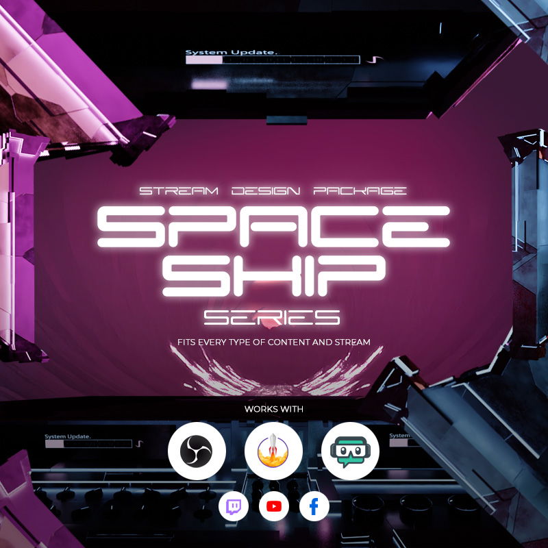 Spaceship Stream Overlay Package for Kick