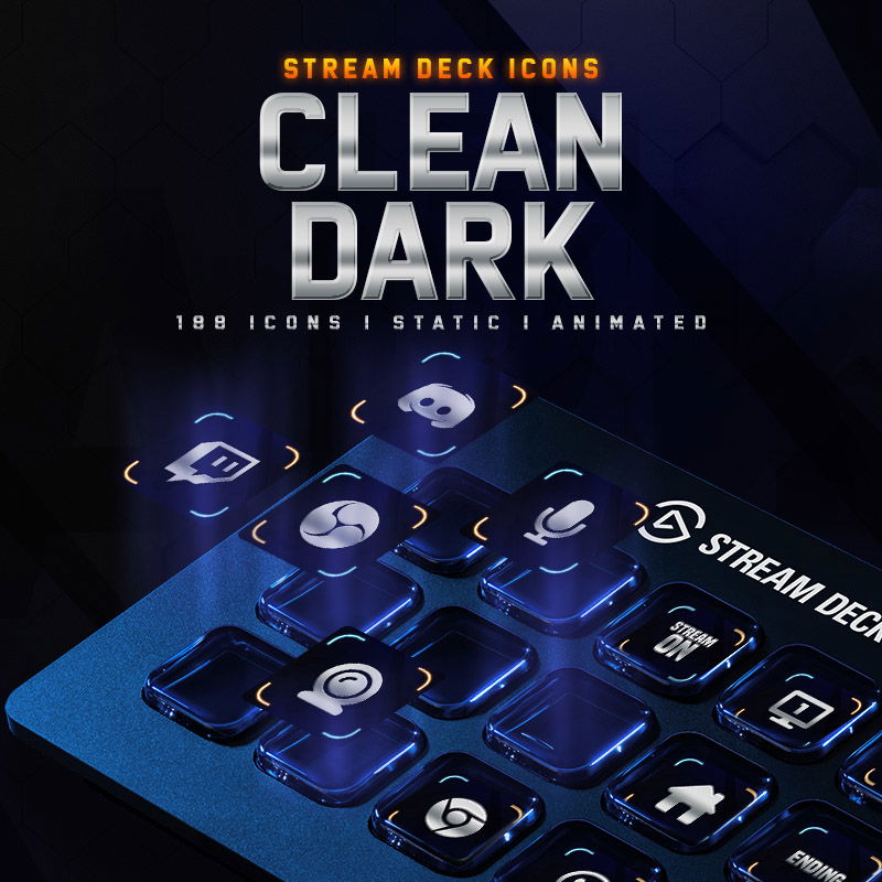 Animated Clean Dark Stream Deck Icons