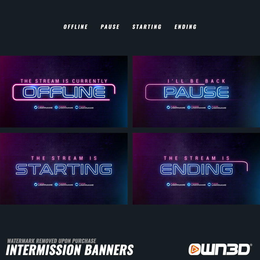 Clean Neon  - Stream Offline Banner