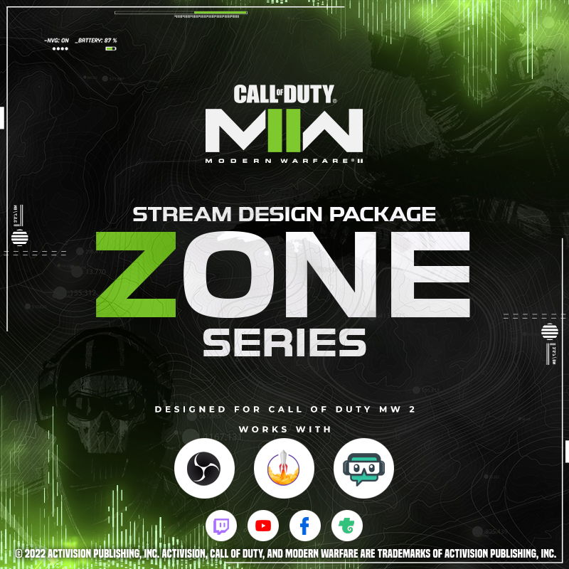 Call of Duty MW2 Zone Stream Overlay Package for Kick