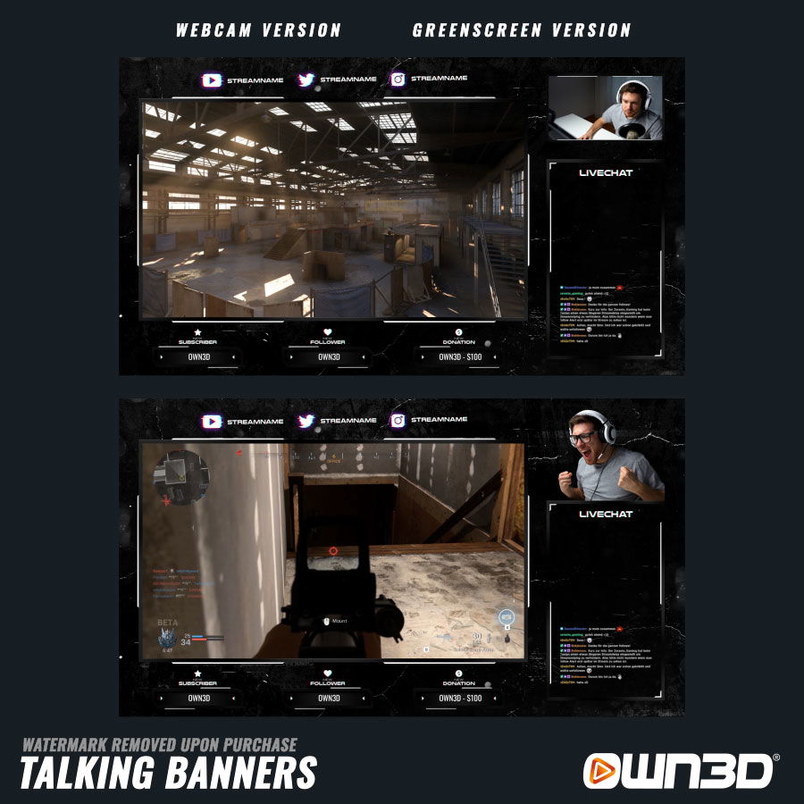 Glitchy Chat Overlay / Screen / Banner