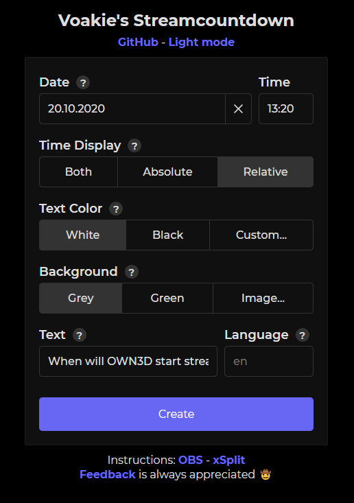 Voakie setup window