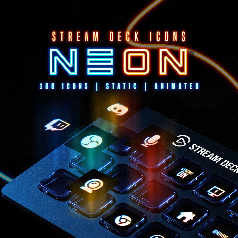 Animated Neon Stream Deck Icons