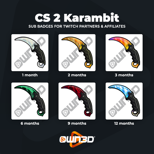 CS 2 Karambit YouTube Badges