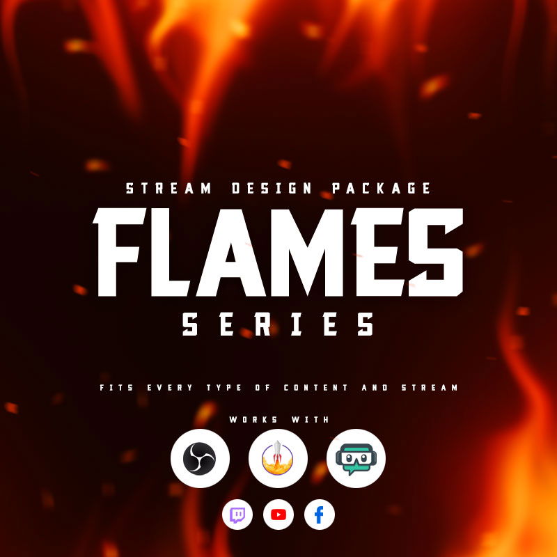 Flames Stream Overlay Package for Halloween