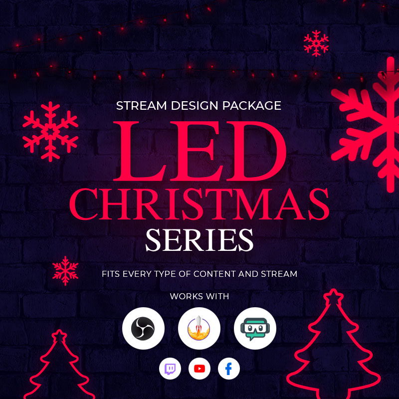 LED Christmas Stream Overlay Package for Winter