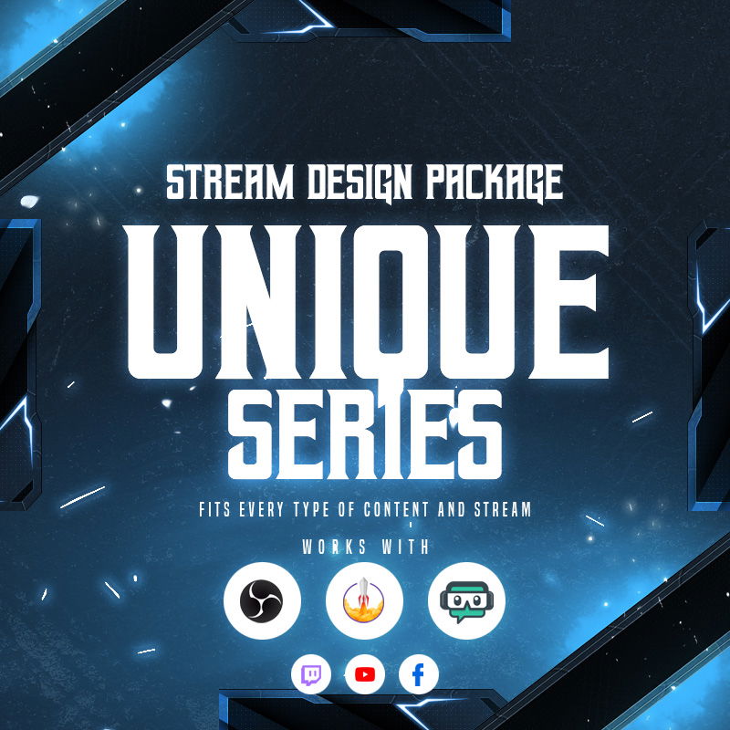 Unique Blue Stream Overlay Package for Kick