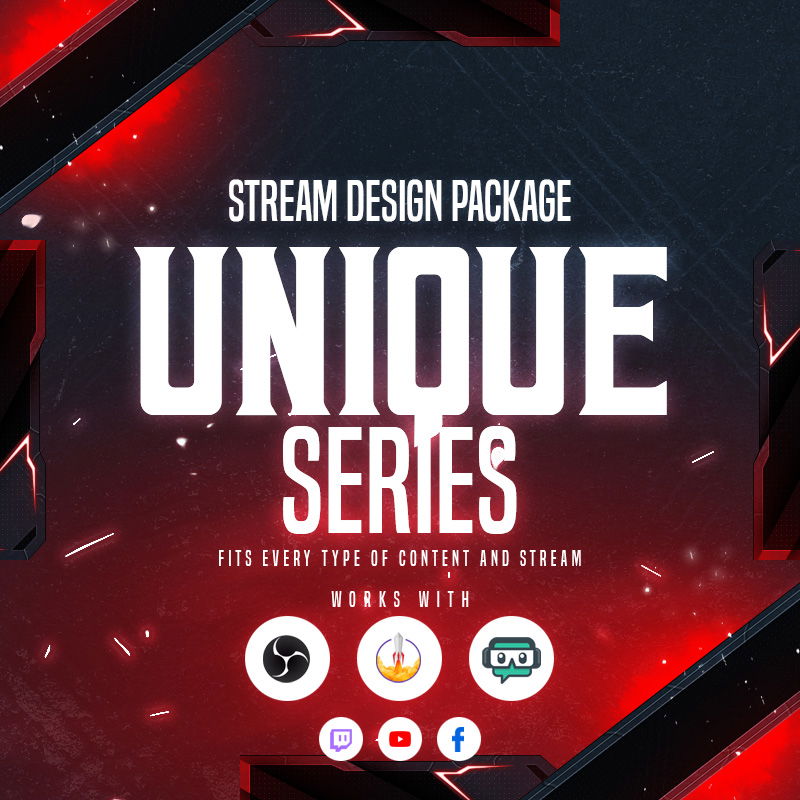 Unique Red Stream Overlay Package for WoW