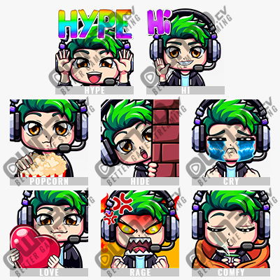 Chibi-Male-Green Kick Emotes