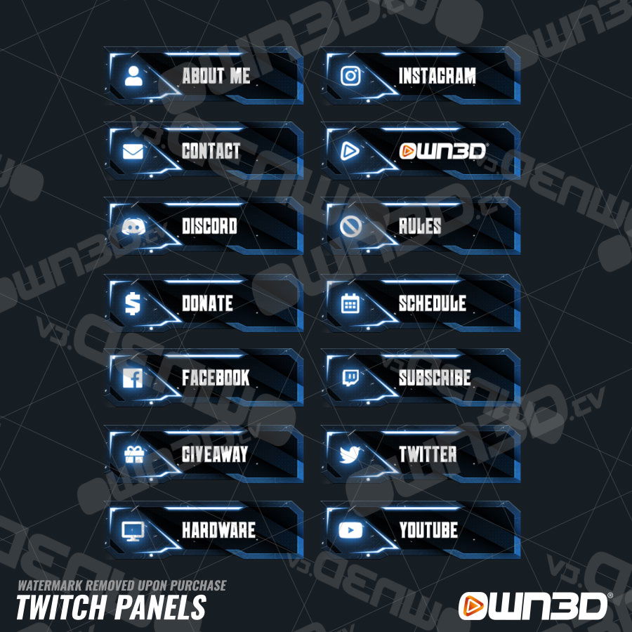 Unique Blue Twitch Panels